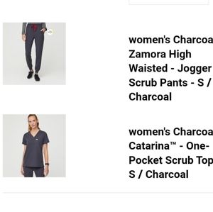 Figs Charcoal Scrub Set Small Jogger and Top